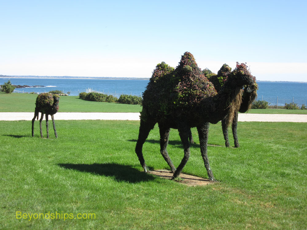 Camel statues, Rough Point mansion, Newport