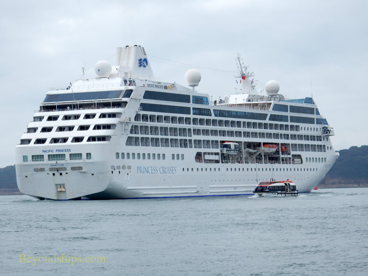 Pacific Princess tendering off Jersey