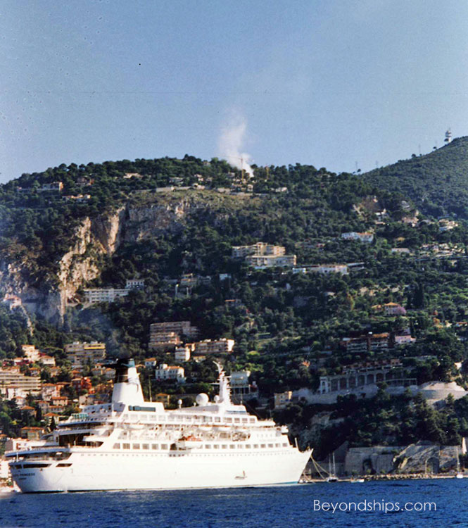 Pacific Princess (Love Boat) cruise ship in Villefranche, France