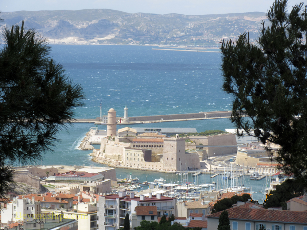View of Old Port from Notre Dame du Gard, Marseille, France