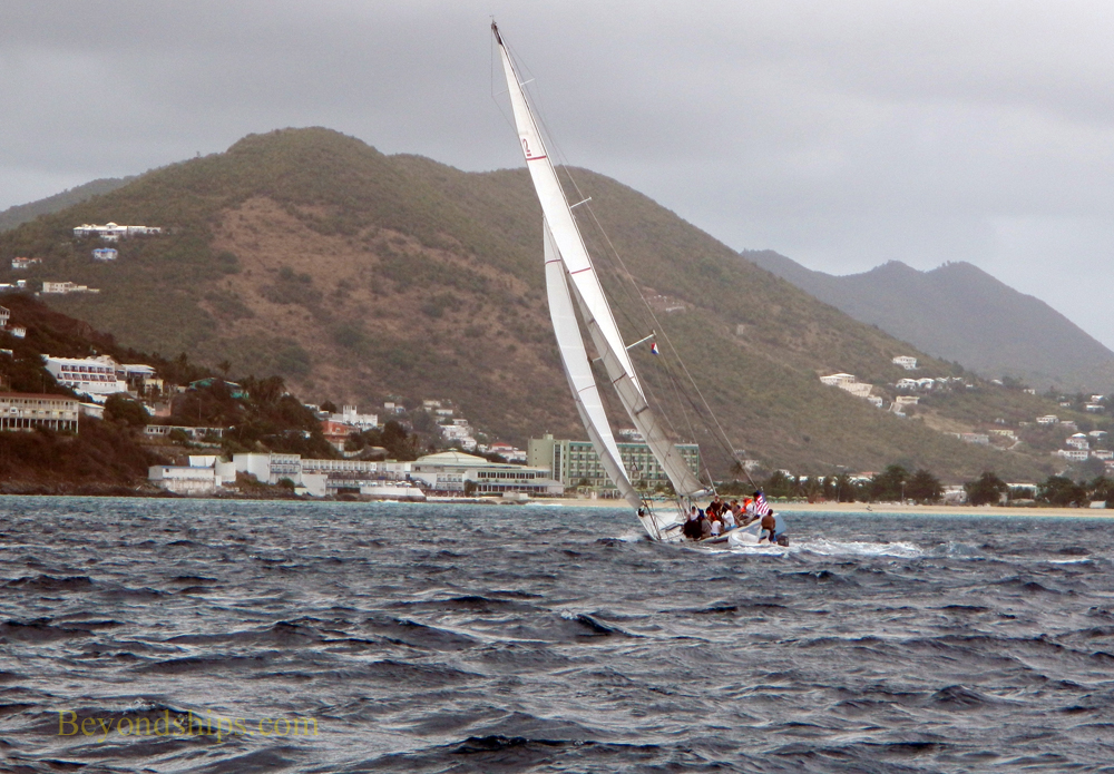 Stars and Stripes 12 metre America's Cup yacht in St. Maarten
