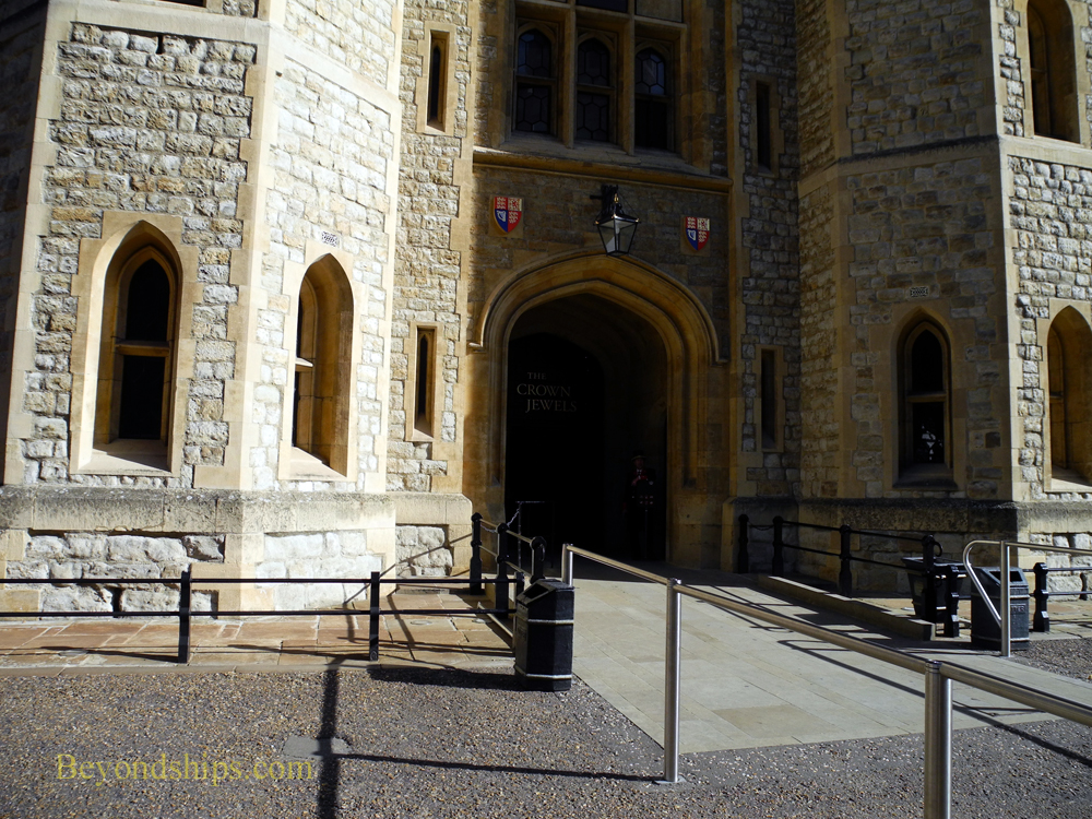 Entrance to the Crown Jewels exhibit at The Tower of London 