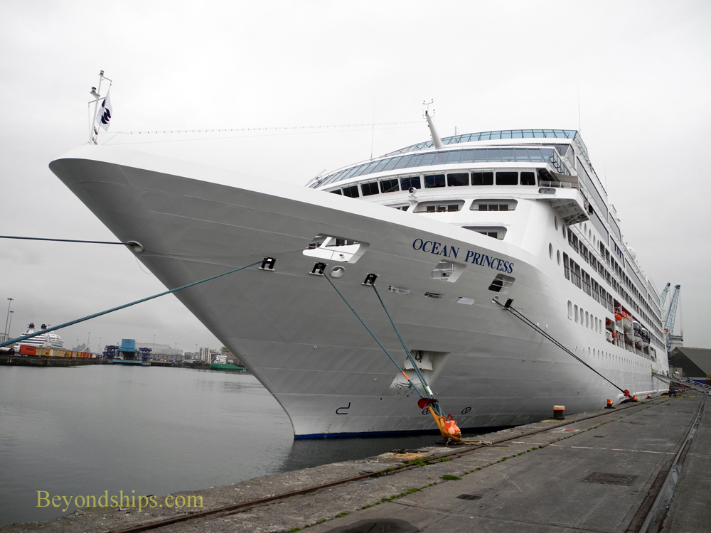 Ocean Princess at Lighthouse at cruise port Dublin Ireland
