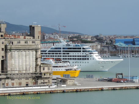 Cruise ship Ocean Princess docked in Livorno, Italy.