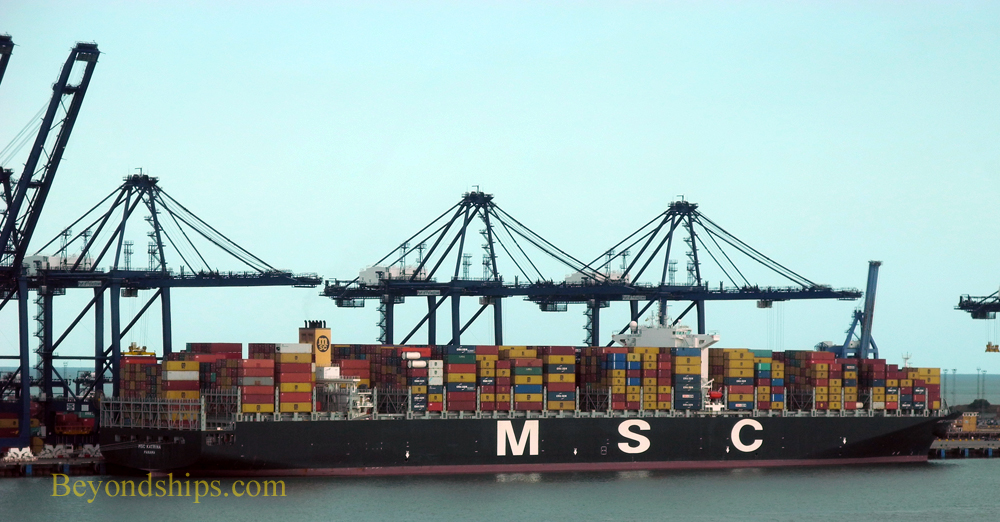 Container ship near Harwich England