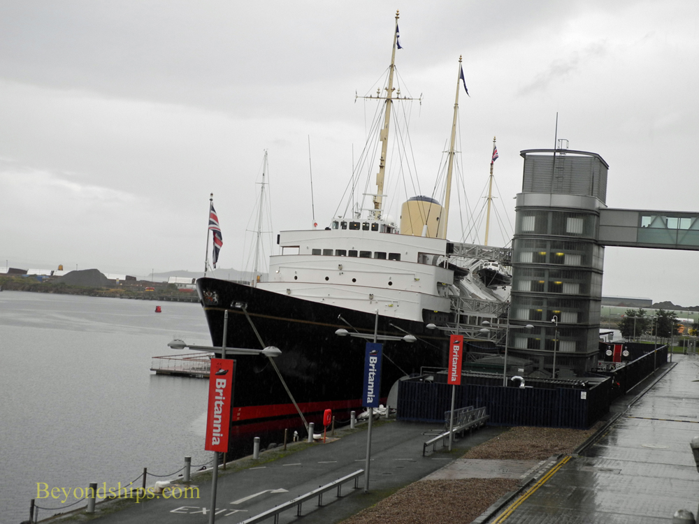 Royal Yacht Britannia at Leith cruise port Edinburgh Scotland