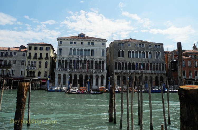 Picture palaces along the Grand Canal in Venice Italy
