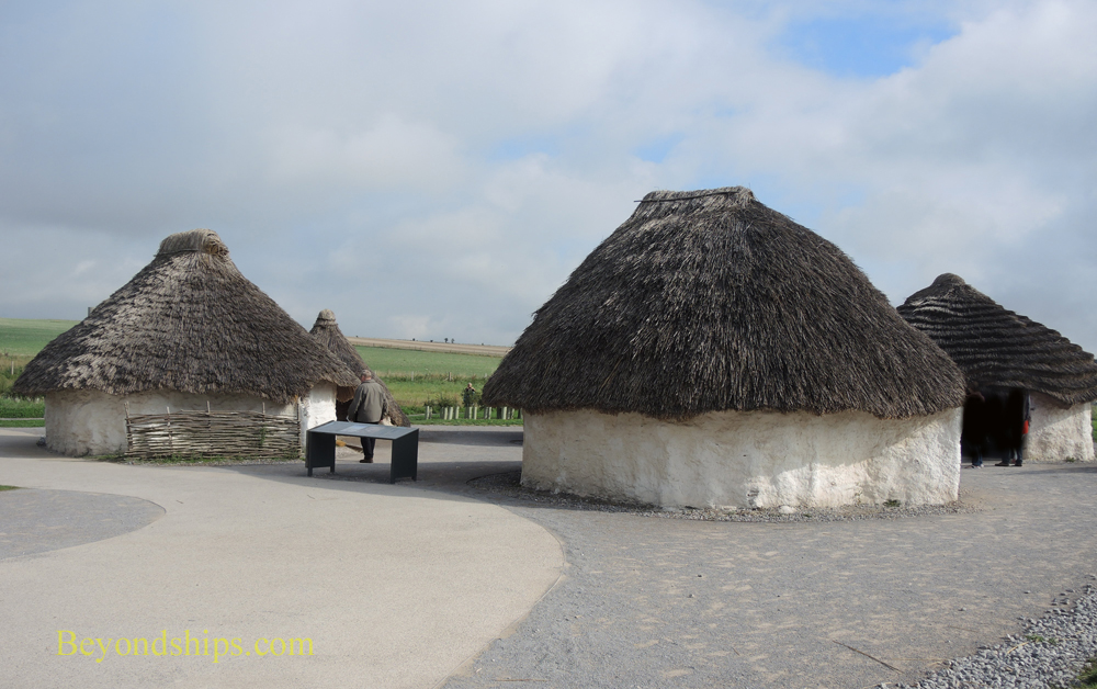 Recreation of the huts used by the builders of Stonehenge.