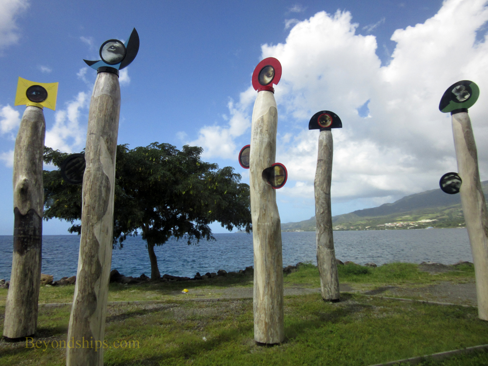 Totem poles, St. Pierre, Martinque