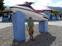 jet ski statue at Royal Caribbean's Labadee