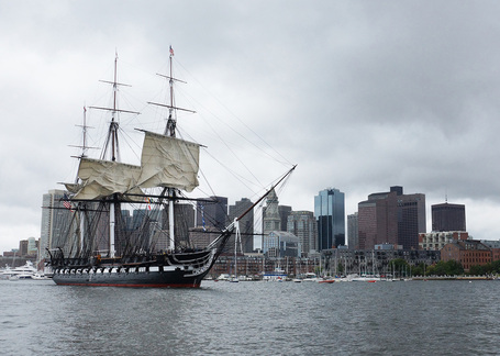 USS Constitution under sail in Boston