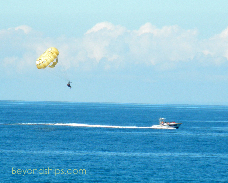 parasailing at Royal Caribbean's Labadee