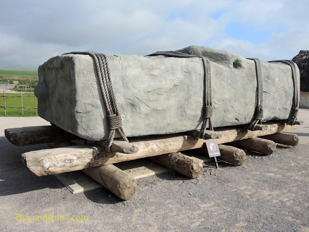 Recreation of method used to transport giant stones to Stonehenge, England