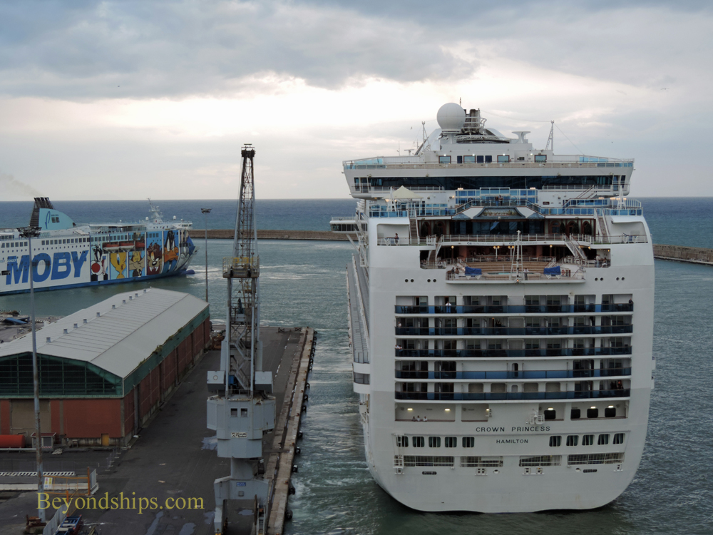 Cruise ship Crown Princess sailing from Livorno, Italy.