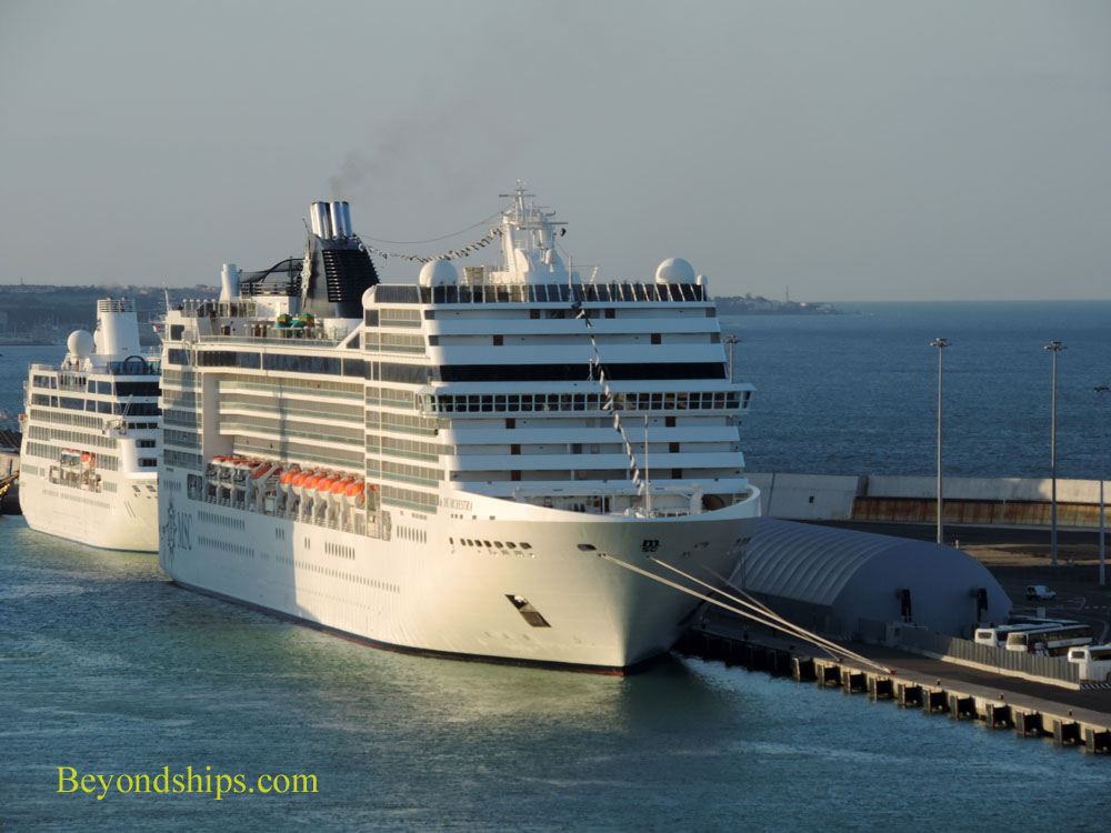 MSC Orchedtra and Ocean Princess in Civitavecchia, Italy