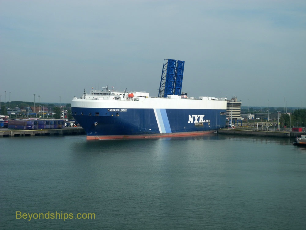A cargo ship in  Zeebrugge, Belgium