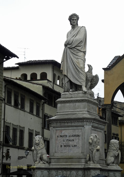 Statue of Dante, Santa Croce, Florence Italy