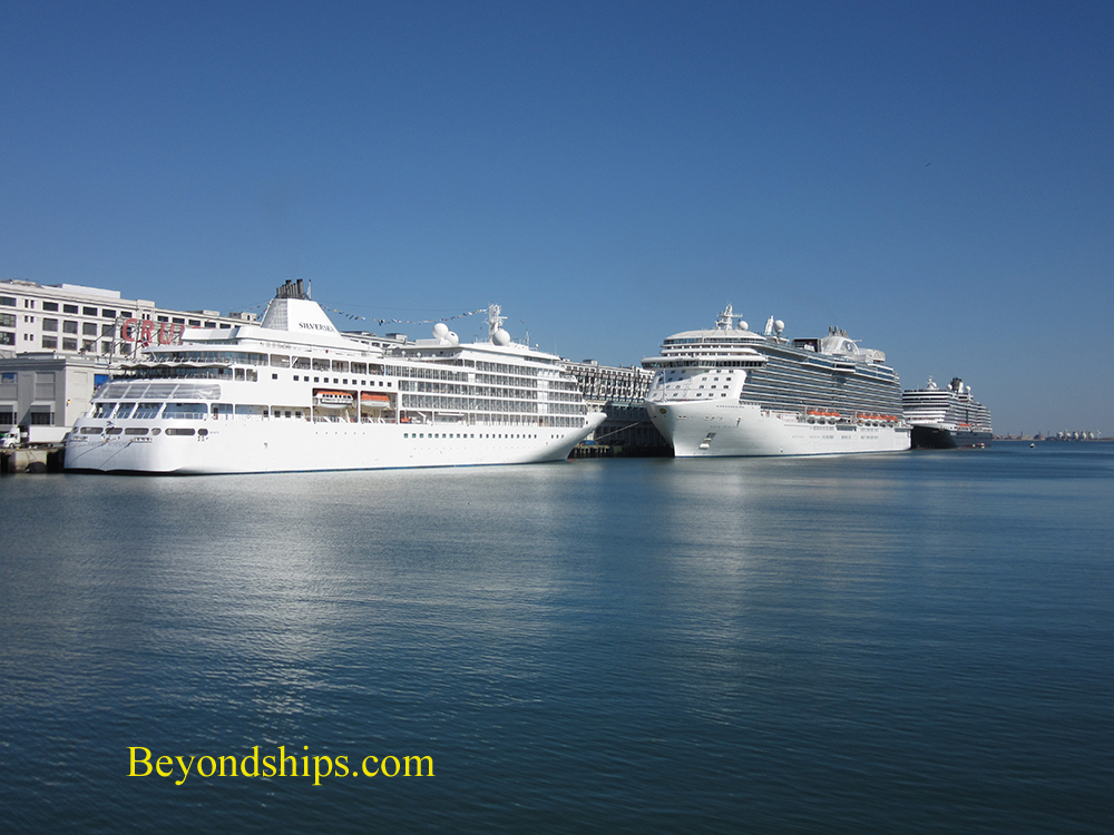 Silver Whisper, Royal Princess and Eurodam cruise ships