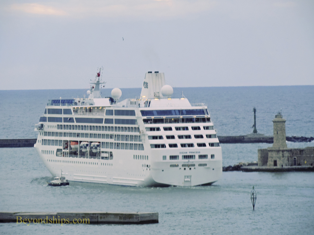 Ocean Princess cruise ship sailing from Livorno, Italy