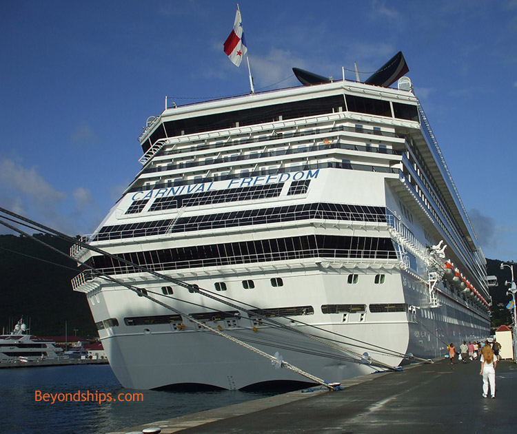 Carnival Freedom cruise ship in St. Thomas