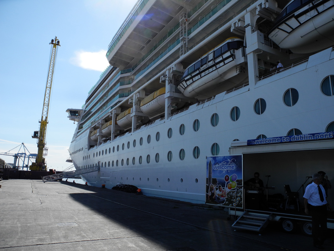 Brilliance of the Seas at Lighthouse at cruise port Dublin Ireland