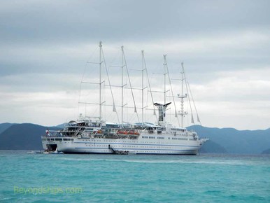 Club Med 2 cruise ship at Jost Van Dyke