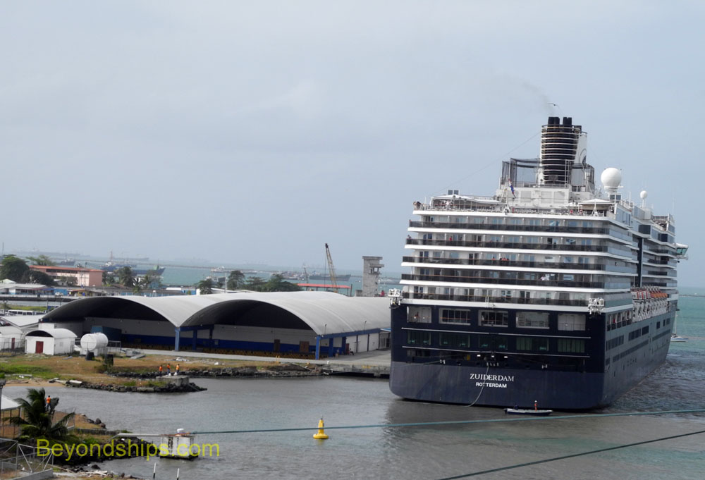 Zuiderdam berthed in the Colon 2000 cruise port.