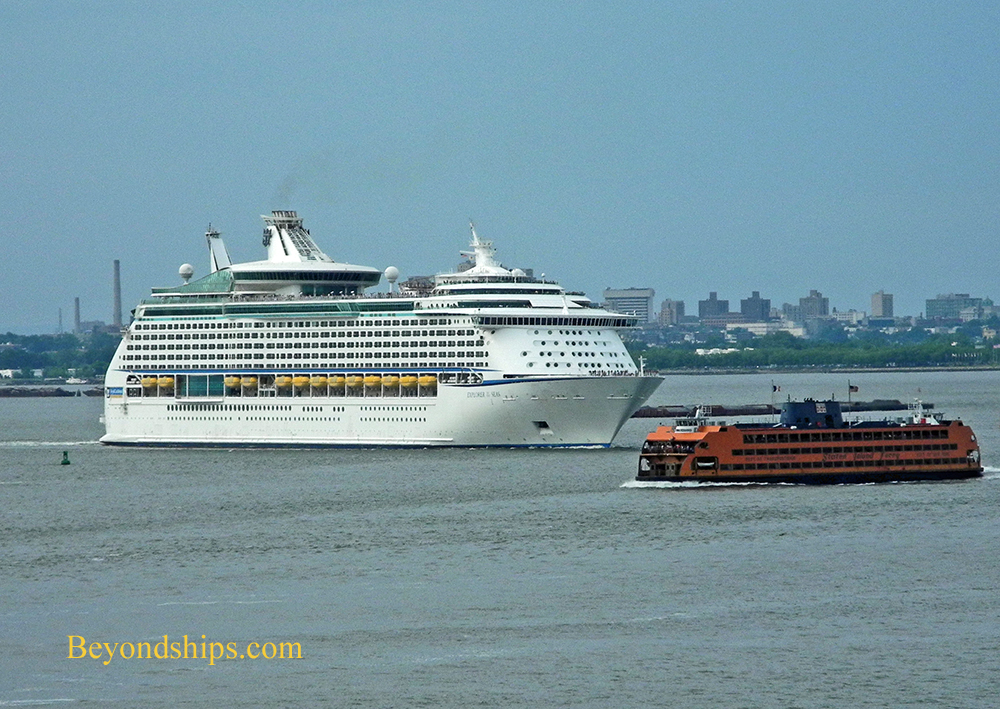 Cruise ship Explorer of the Seas and the Staten Island Ferry