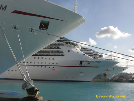 Picture Cruise ships Carnival Dream, Carnival Pride and Carnival Conquest  Nassau, The Bahamas