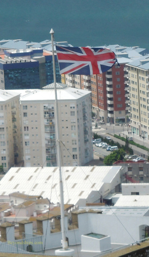 British flag flying over Gibraltar