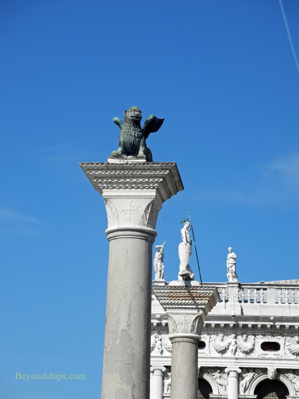 Picture cruise destination Venice Italy San Marco columns
