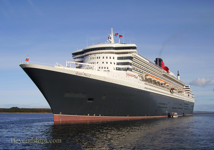 Queen Mary 2 tendering off Sydney Nova Scotia
