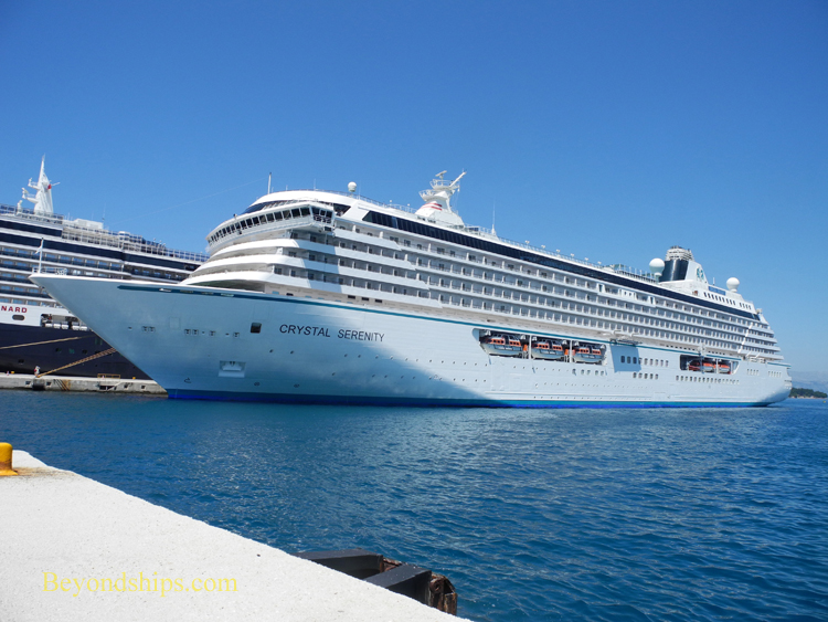 Cruise ship Crystal Serenity in Corfu Greece