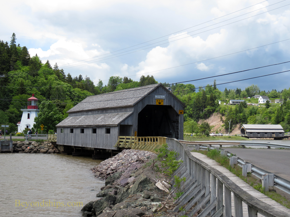 Lighthouse and two covered bridges, St. Martins, New Brunswick