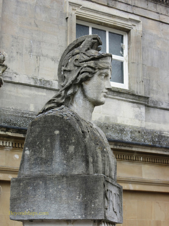 19th century statue, Roman Baths, Bath England