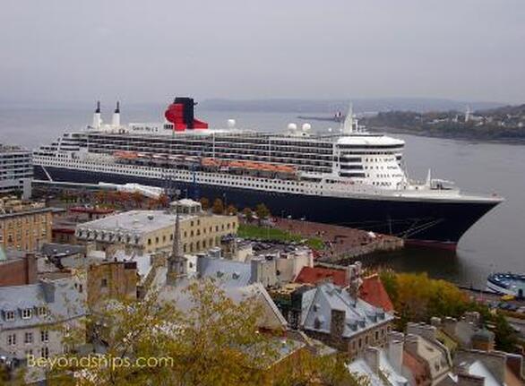 Queen Mary 2 docked in Quebec