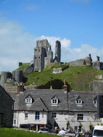 Corfe Castle from the village