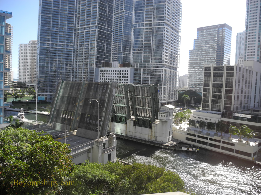 The Miami River in downtown Miami, Florida