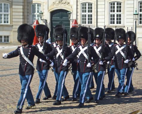 Changing of the guard at Amalienborg Palace, Copenhagen, Denmark