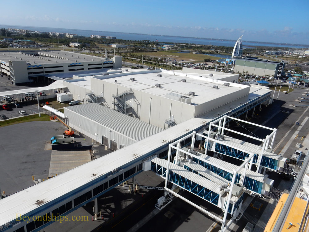 A cruise terminal at the Port Canaveral cruise port