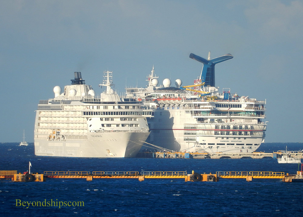 Cruise ships The World and Carnival Sensation