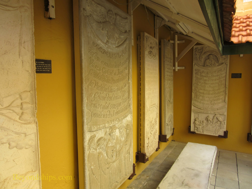 Jewish tombstones at Curaco Synagogue