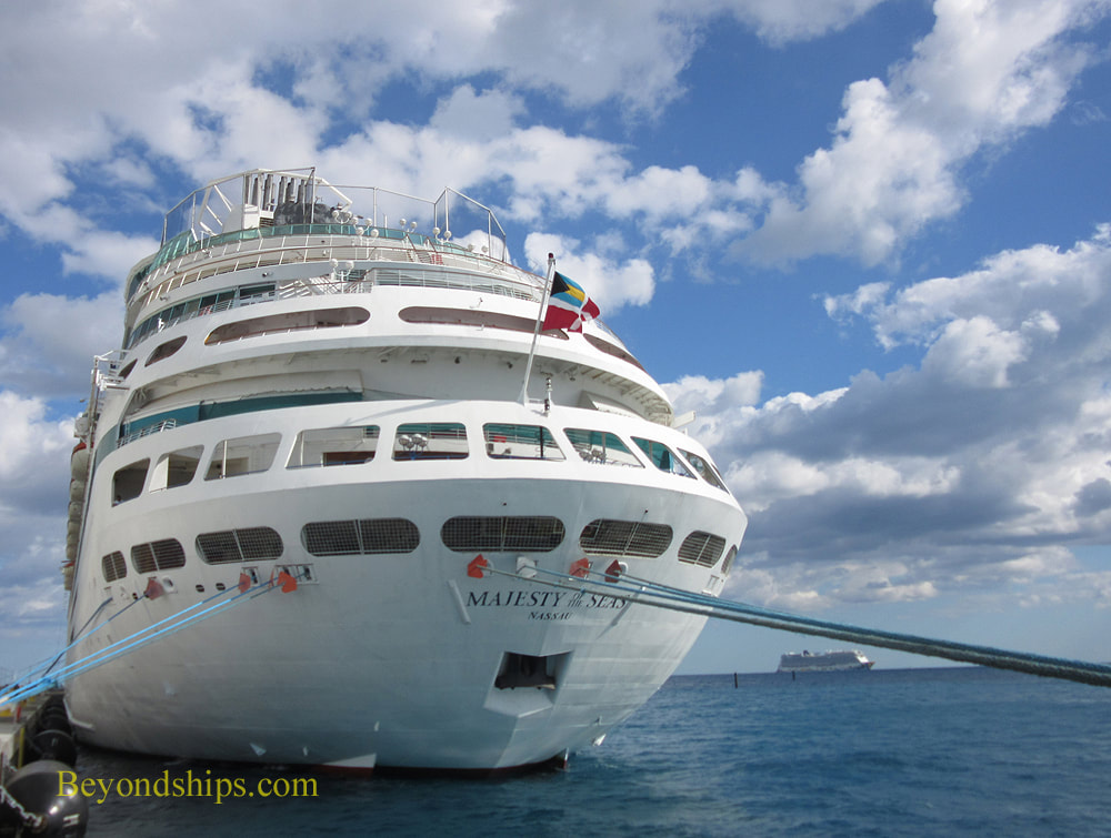 Cruise ship Majesty of the Seas at Coco Cay, Bahamas