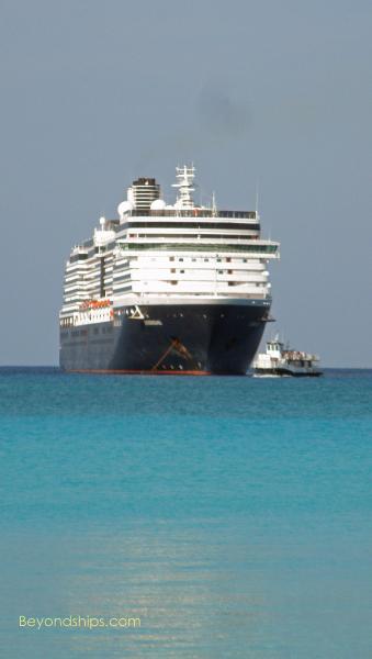 Cruise ship Zuiderdam tendering at Half Moon Cay